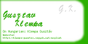 gusztav klempa business card