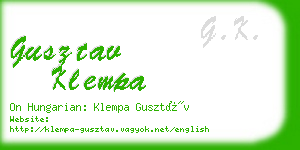 gusztav klempa business card